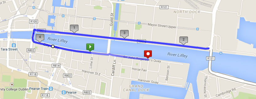Docklands 5k race route